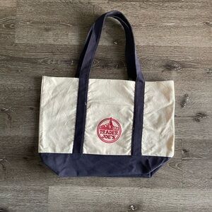 Trader Joe's Canvas Tote with Red Logo